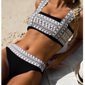 shein chevron swimsuit